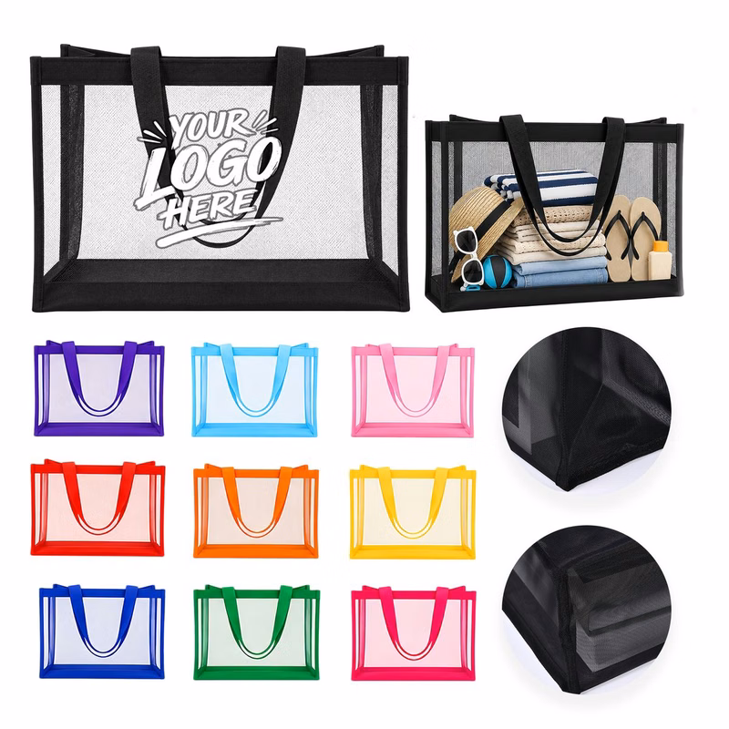 Large Mesh Beach Tote Lightweight Travel Bag