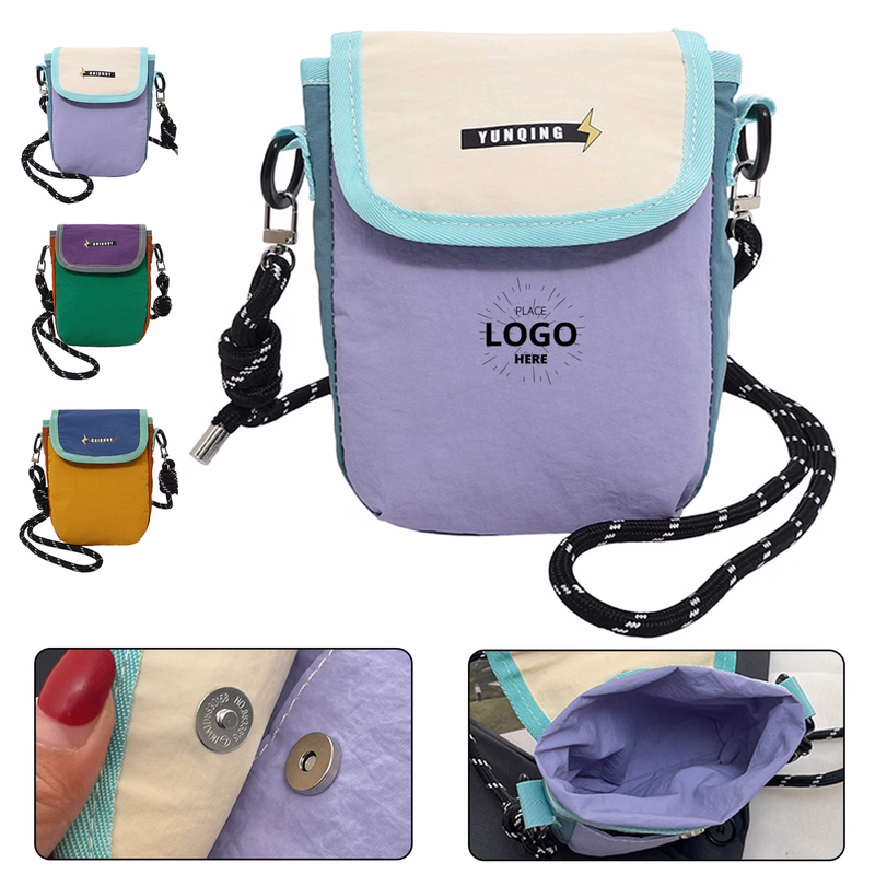 Lightweight Color Block Phone Neck Crossbody Bag