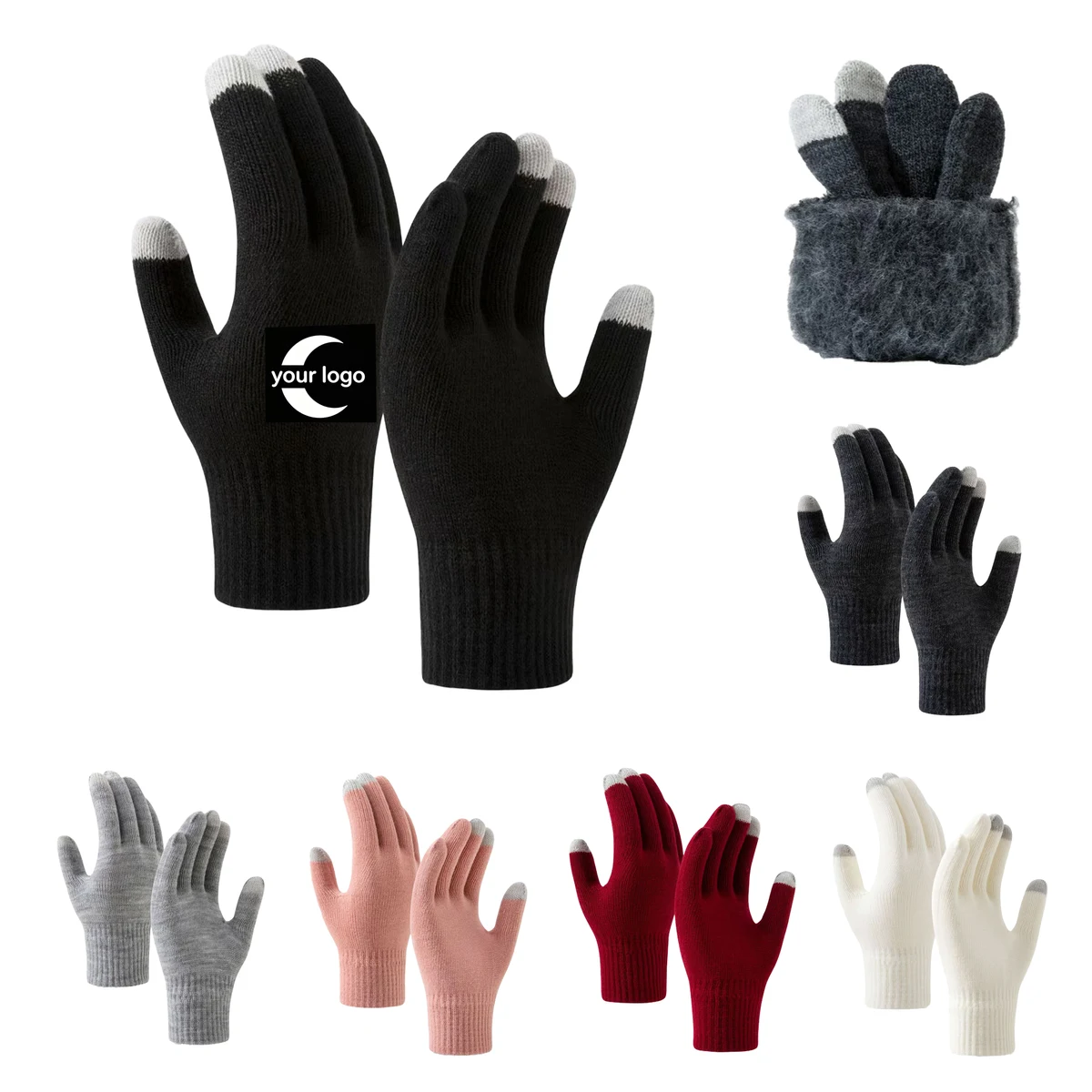 Unisex Touch Screen Winter Knit Thermal Gloves 1