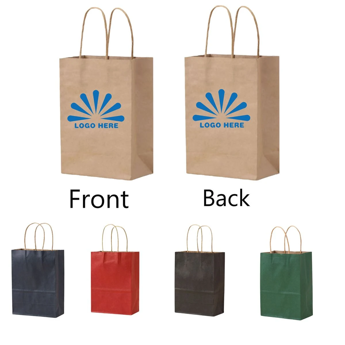 Two Side Print Kraft Paper Shopping Bag with Twisted Handle 1