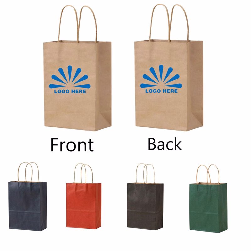 Two Side Print Kraft Paper Shopping Bag with Twisted Handle