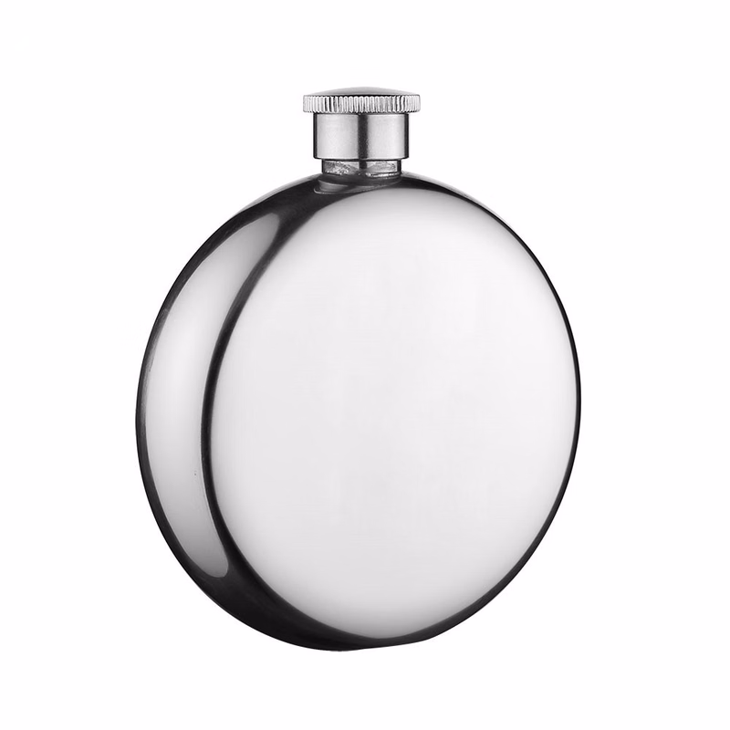 Round Stainless Wine Whisky Steel Flask