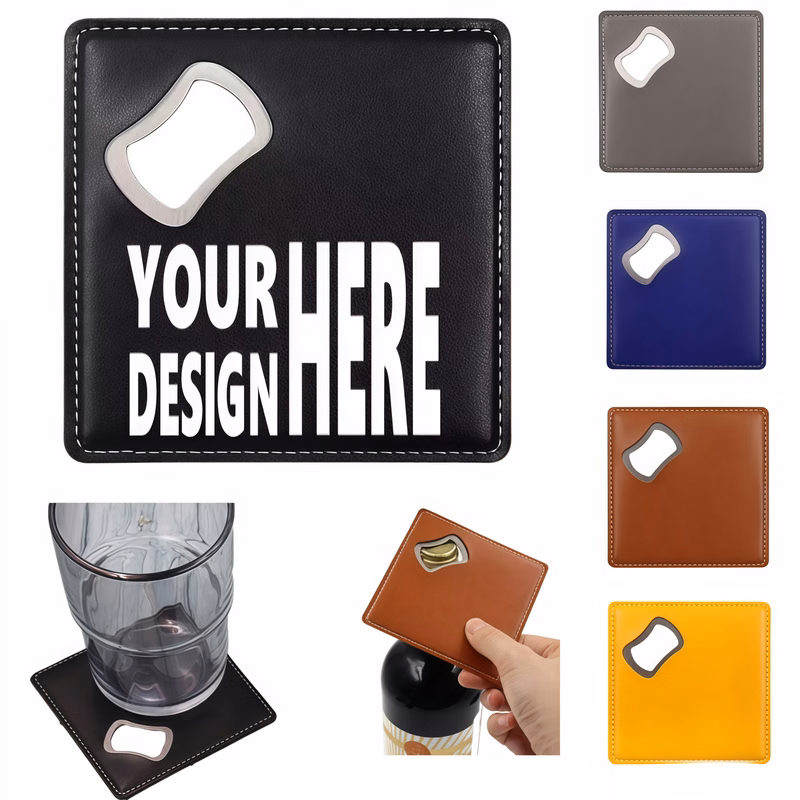 Multifunctional PU Bottle Opener Coaster