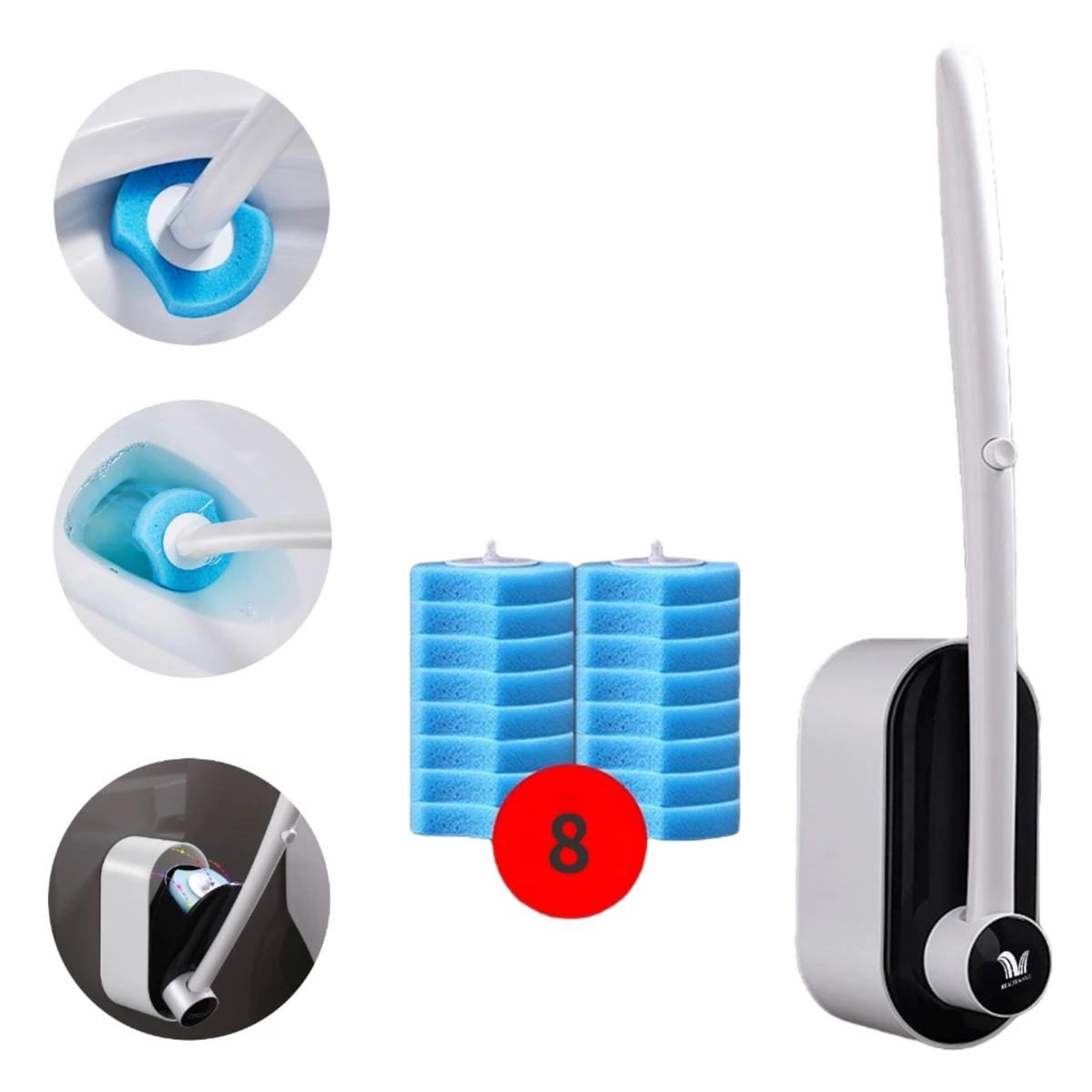 Disposable Toilet Brush Wall Mounted Set 1