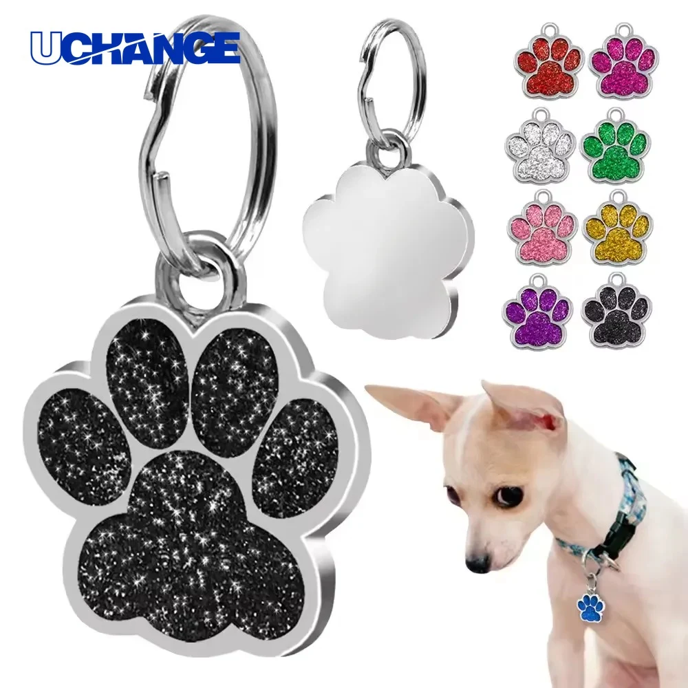 Paw-Shaped Pet ID Tag Durable Collar Accessory 1