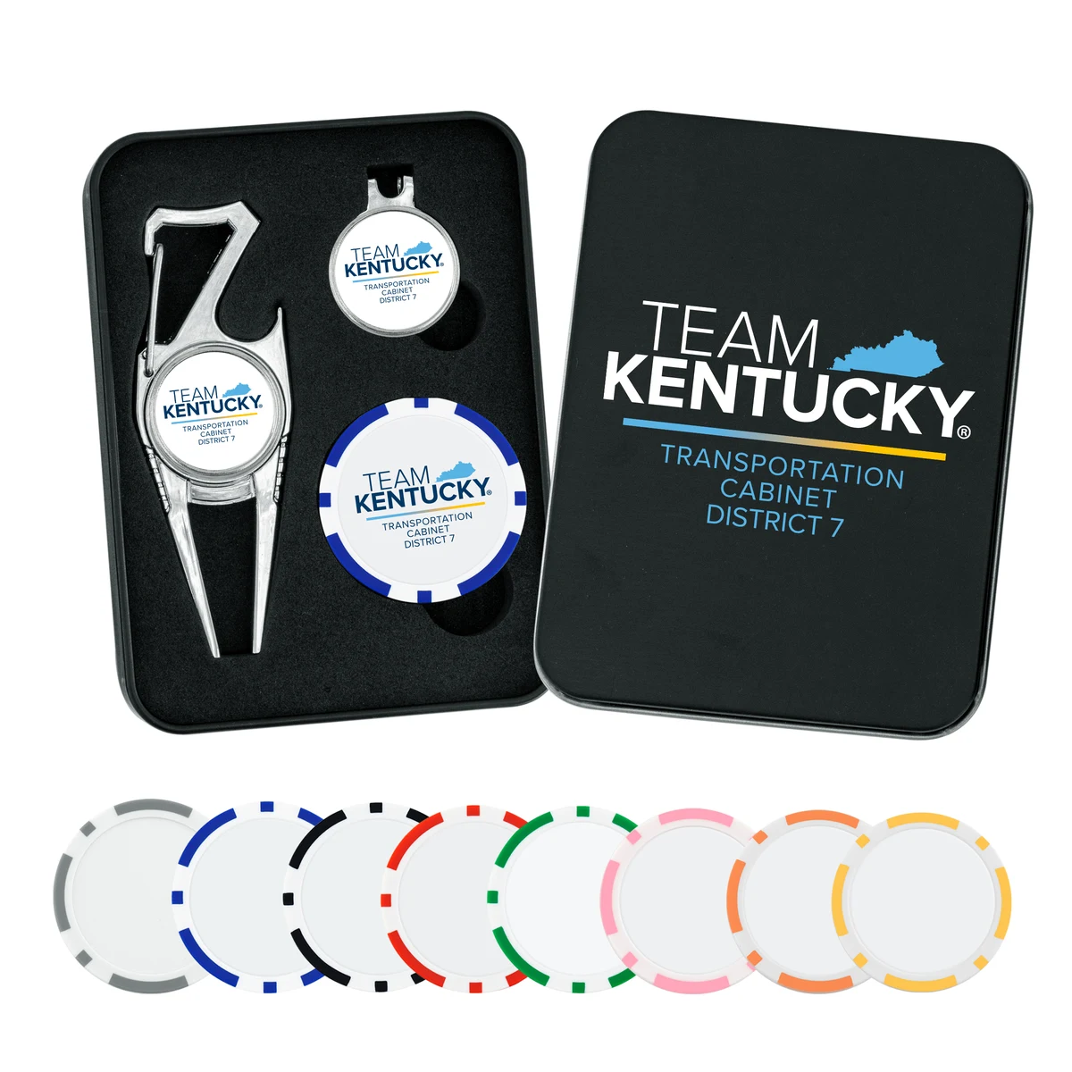 5-in-1 Golf Divot Tool Gift Set w/ Poker Chip 1