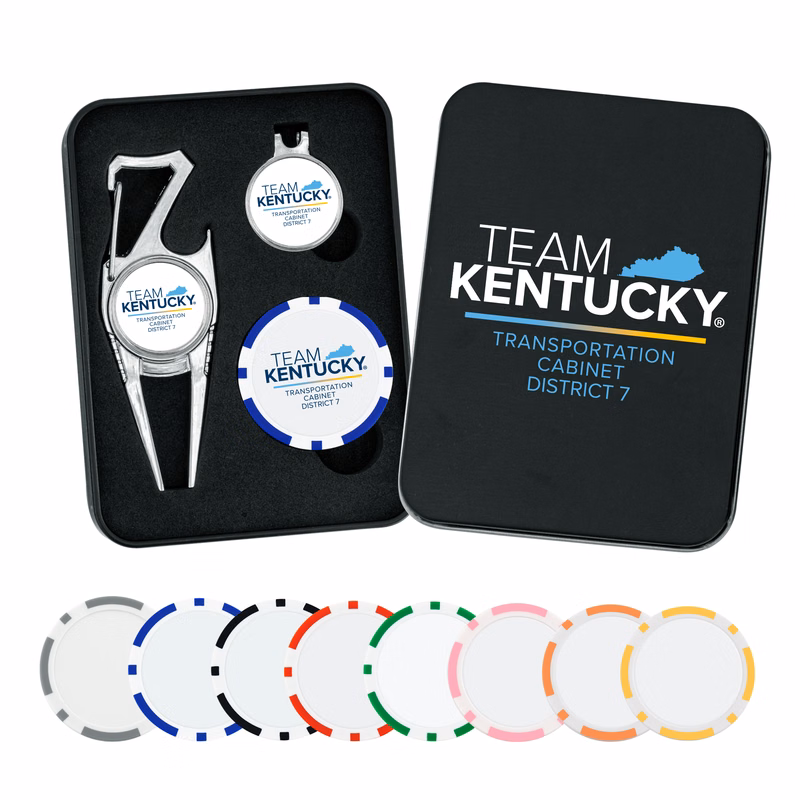 5-in-1 Golf Divot Tool Gift Set w/ Poker Chip
