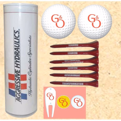 4-Color Image Insert Golf Ball Tube w/ 2 Golf Balls, 6 Tees, 2 Markers & 1 Fixer