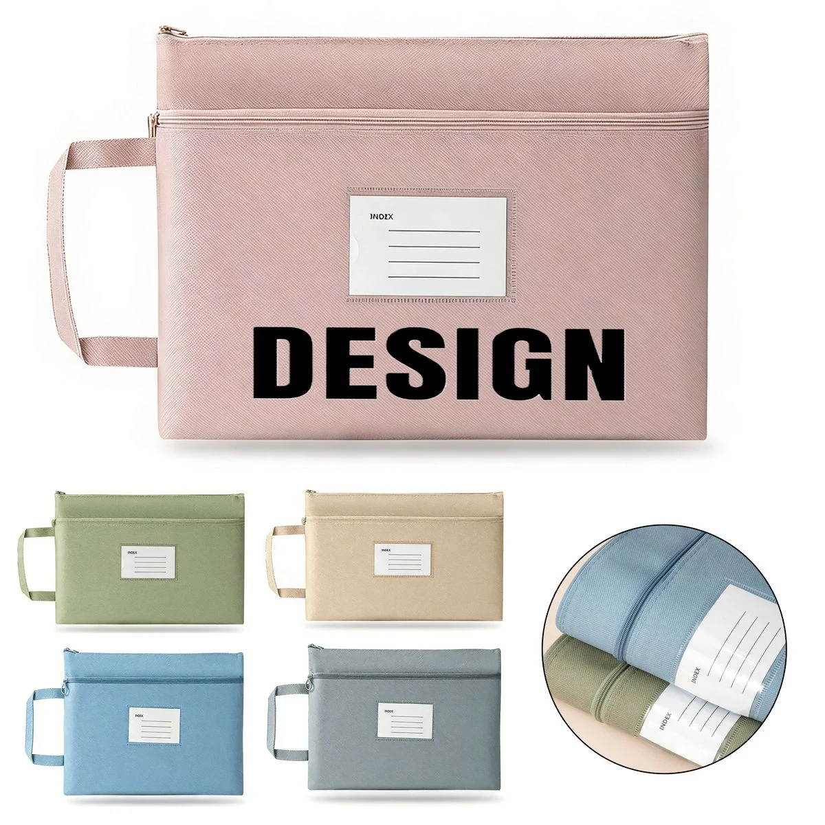 A4 Double Layer Oxford Cloth Waterproof Document Bag 1