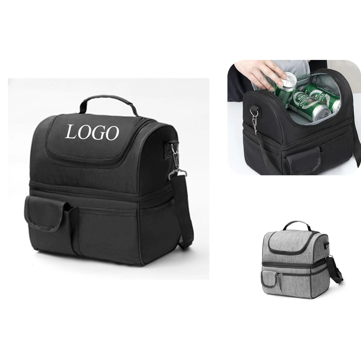 Large Dual Compartment Lunch Bag Coolers 1