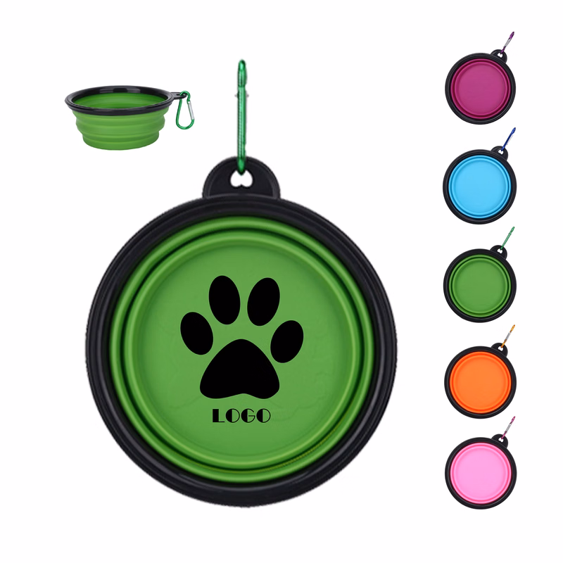 12oz Foldable Collapse TPE Pet Bowl Carabiner