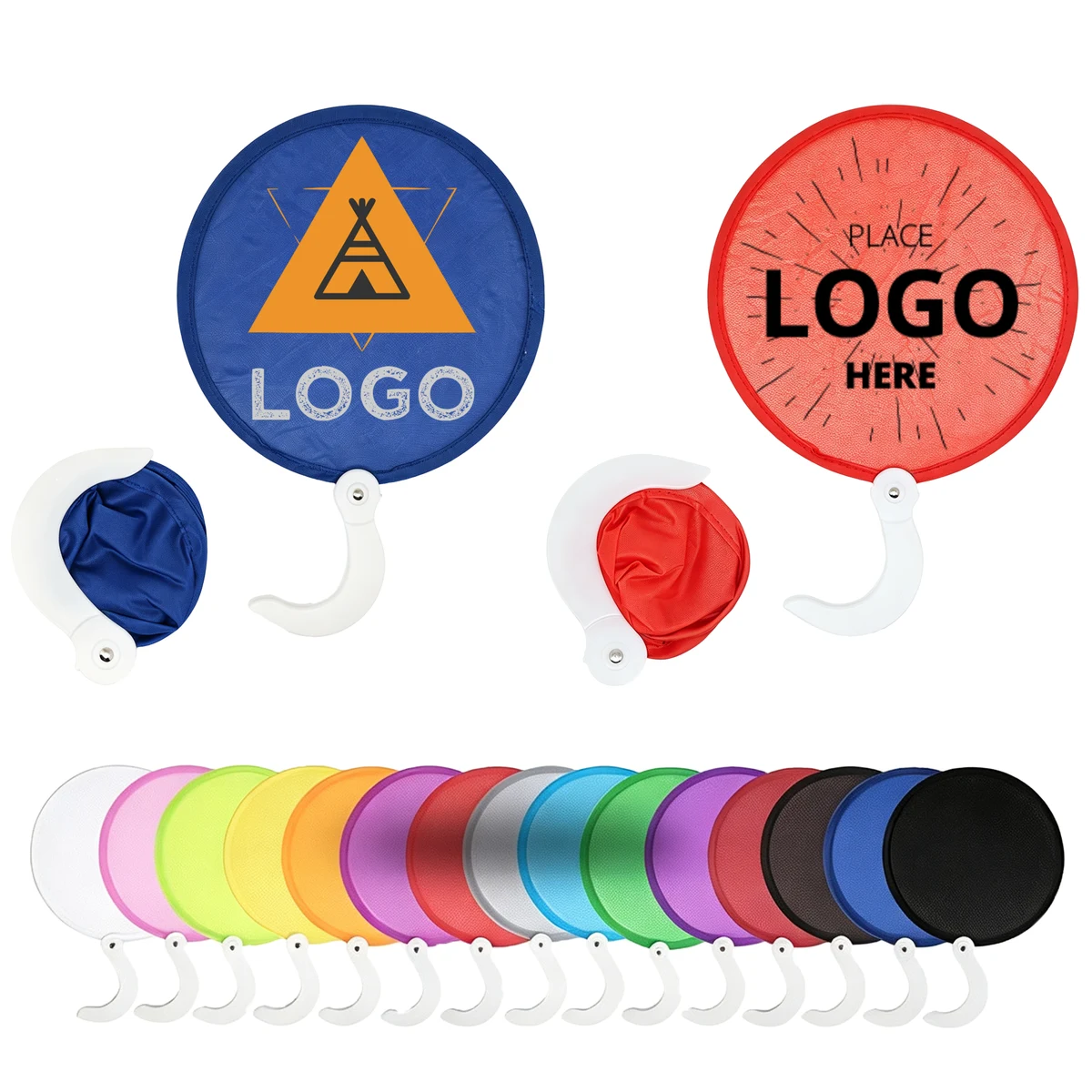 Polyester Round Foldable Hand Fan Disc 1
