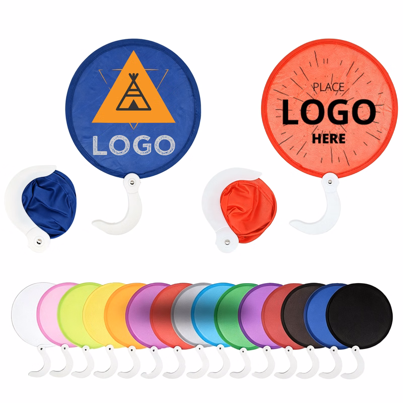 Polyester Round Foldable Hand Fan Disc