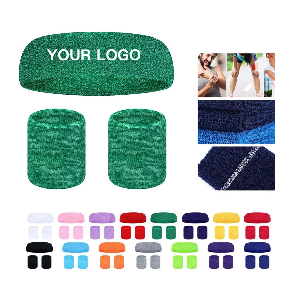 Quick Dry Sports Set with Headband and Wristbands 1