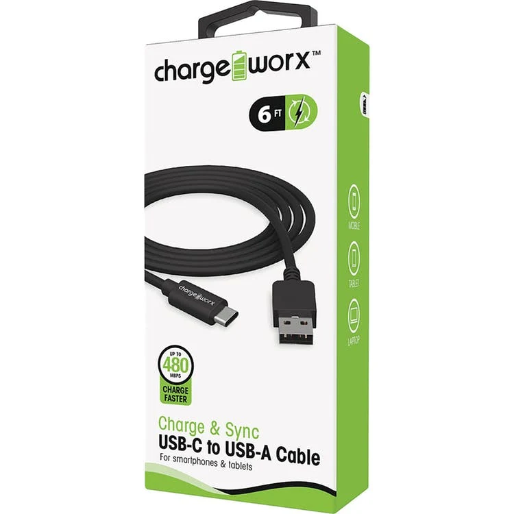 Type C USB Chargers - Black 6' 1