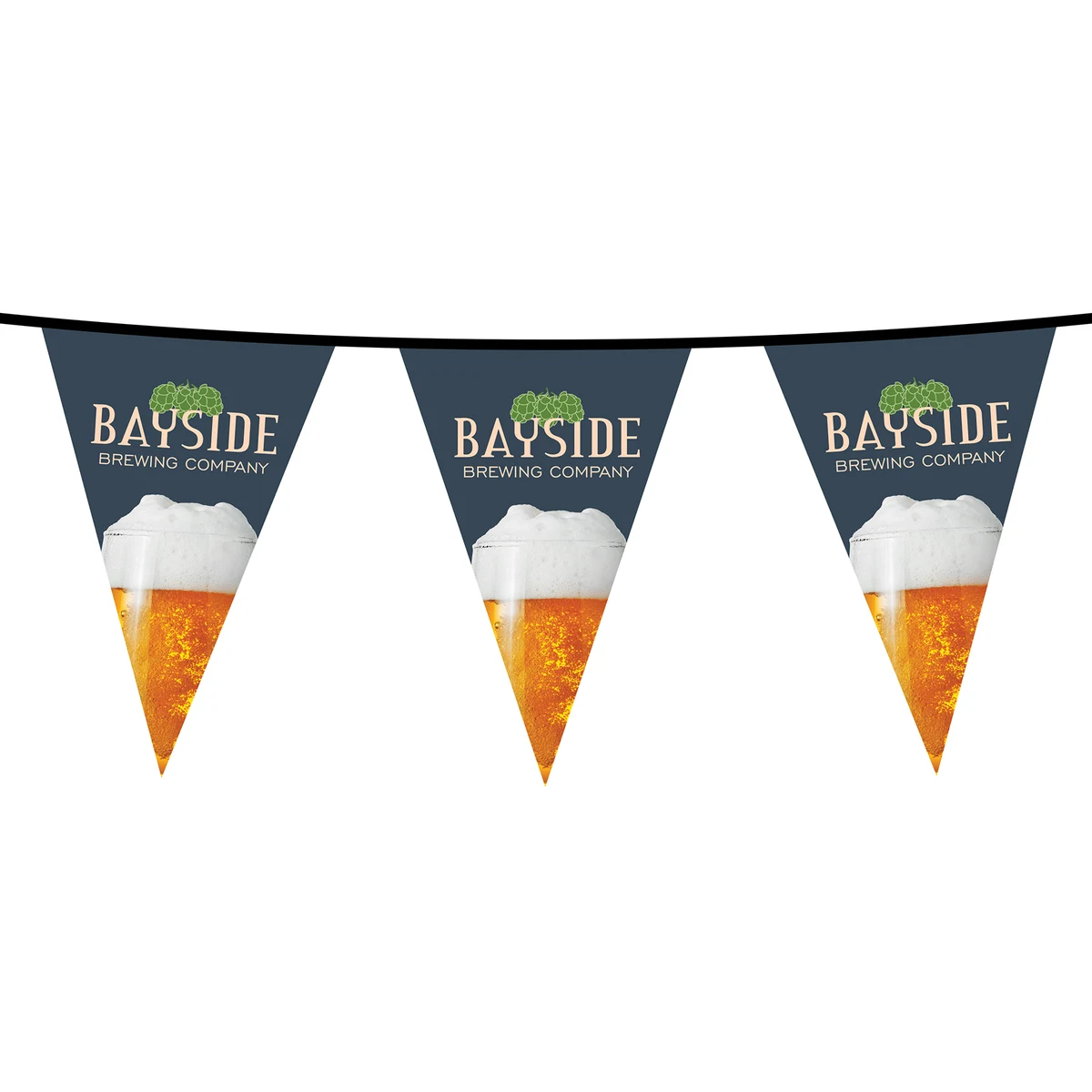 15' PVC Triangular Pennant Strings - HQ 1