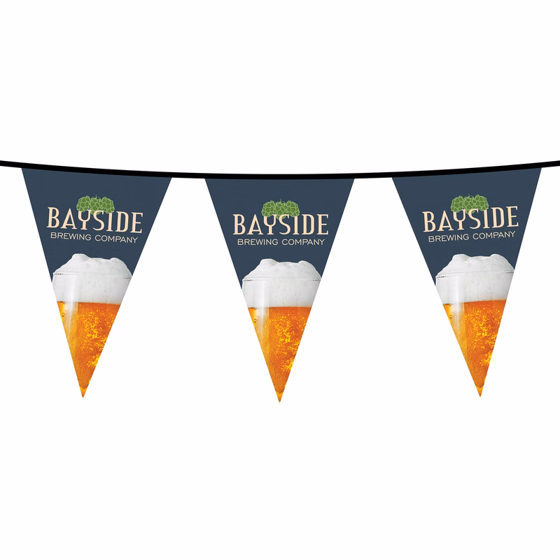 15' PVC Triangular Pennant Strings - HQ
