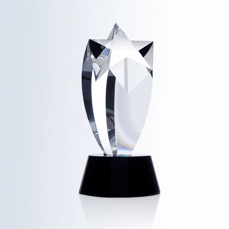 Rising Star Black Crystal Award w/Slanted Base 1