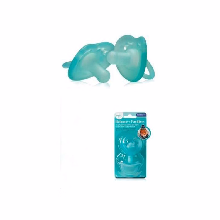 Balance+ Cylindrical Aqua Pacifiers - 0-6 Months 2pk