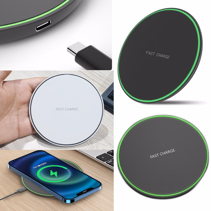4" Dia Qi 15W Ultra-thin Round Wireless Fast Charging Pad