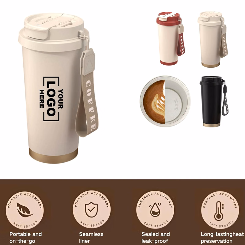 18oz Ceramic Liner Stainless Steel Three Drink Coffee Cup