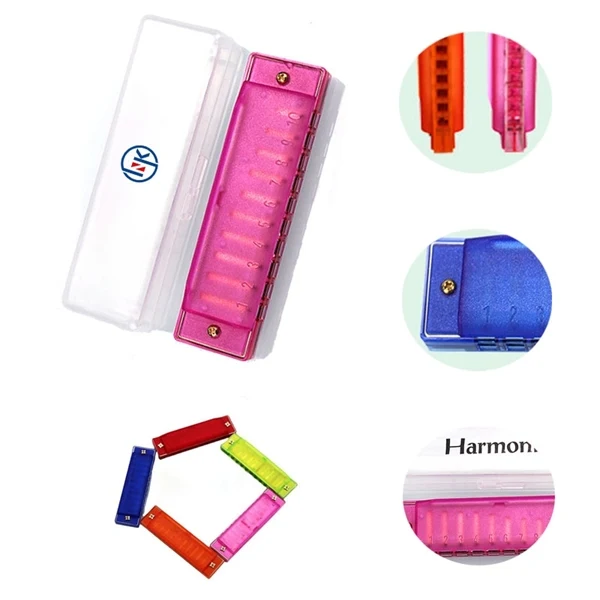 Kids Clear 10 Holes Translucent Harmonica 1