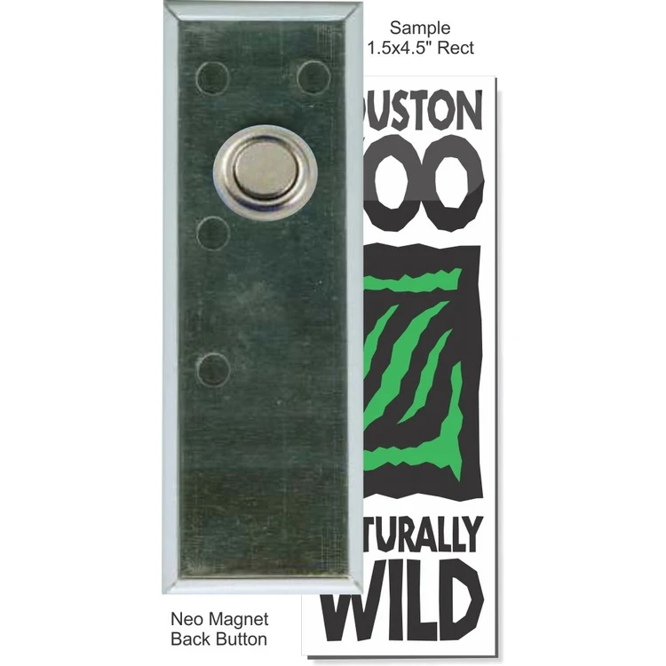 Neo Magnet 1 1/2 Inch X 4 1/2 Inch Rectangular Button 1