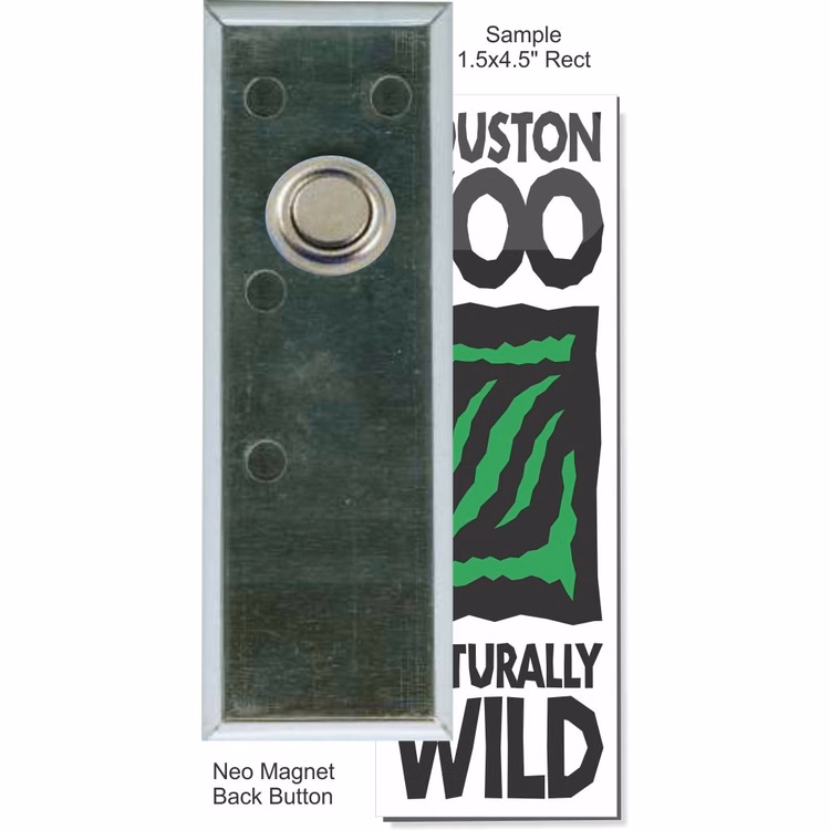 Neo Magnet 1 1/2 Inch X 4 1/2 Inch Rectangular Button
