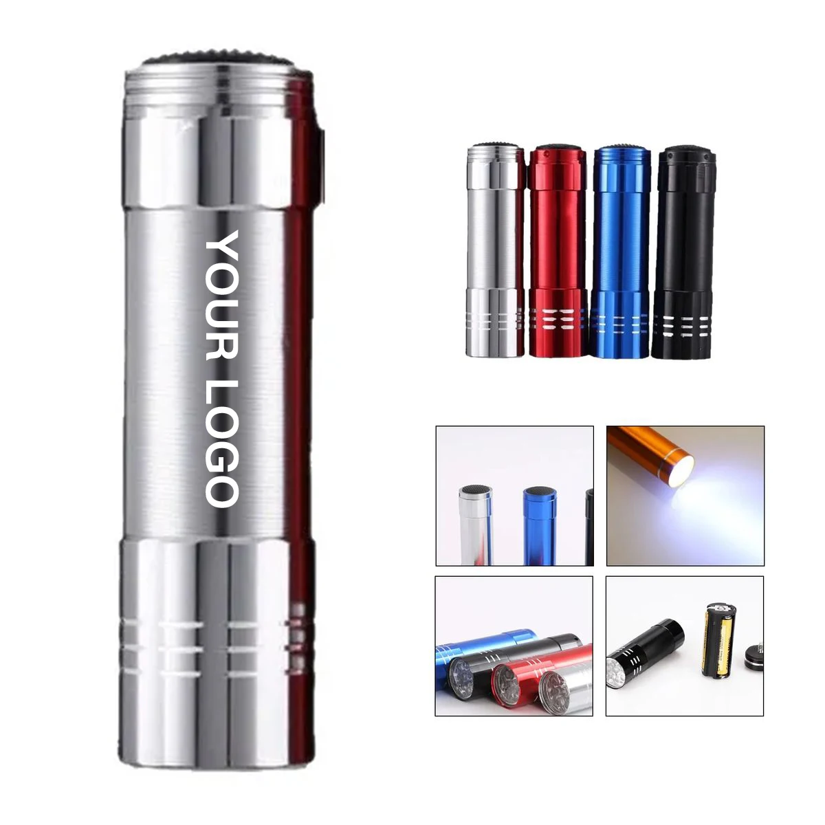 Compact Aluminum Camping Flashlight 9LED Design 1