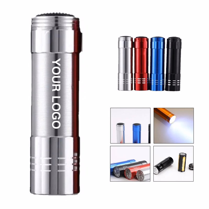 Compact Aluminum Camping Flashlight 9LED Design