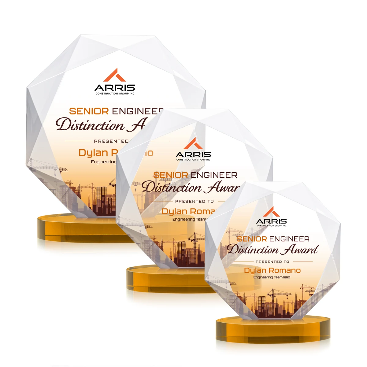 Kitchener VividPrint™ Award on Alberton Base - Amber 1