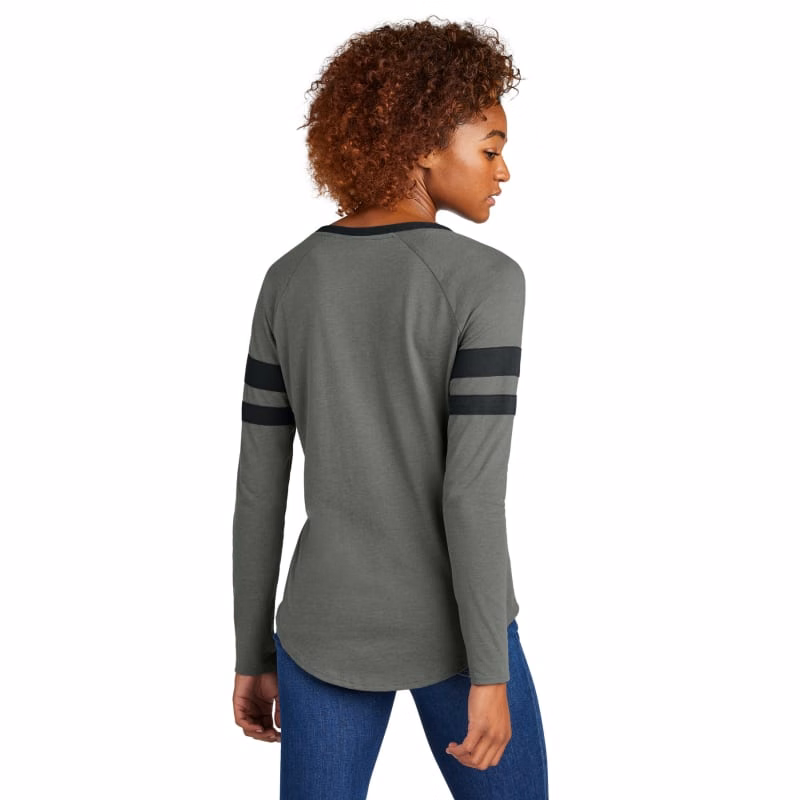 Sport-Tek Women's Halftime Stripe Long Sleeve V-Neck Tee