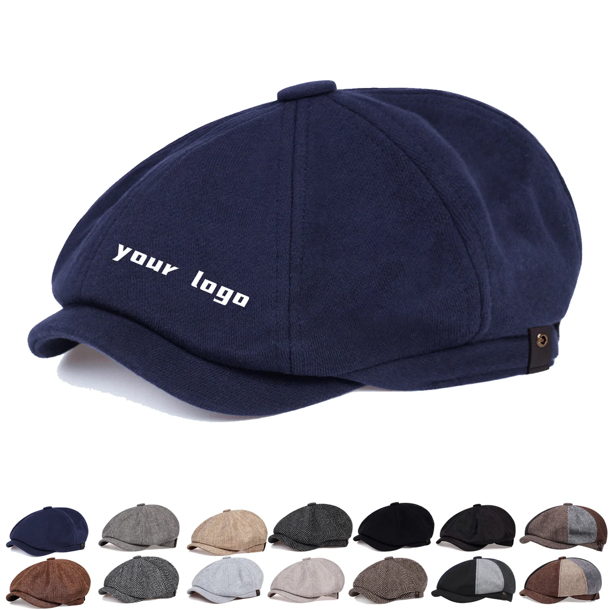 Wool Blend Newsboy Flat Cap 1