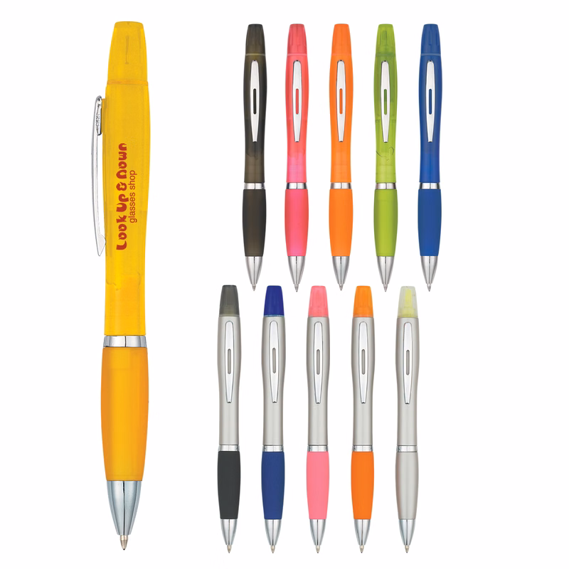 Twin-Write Pen With Highlighter