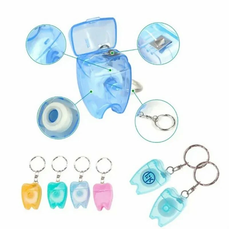 Tooth Shape Dental Floss Keychain 1