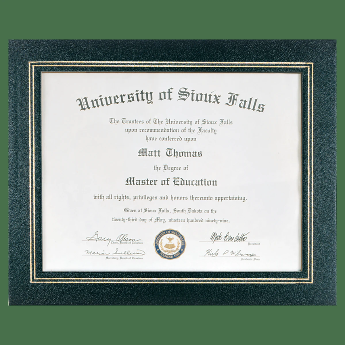 13 1/4" x 10 3/4" Black Certificate Holder 1