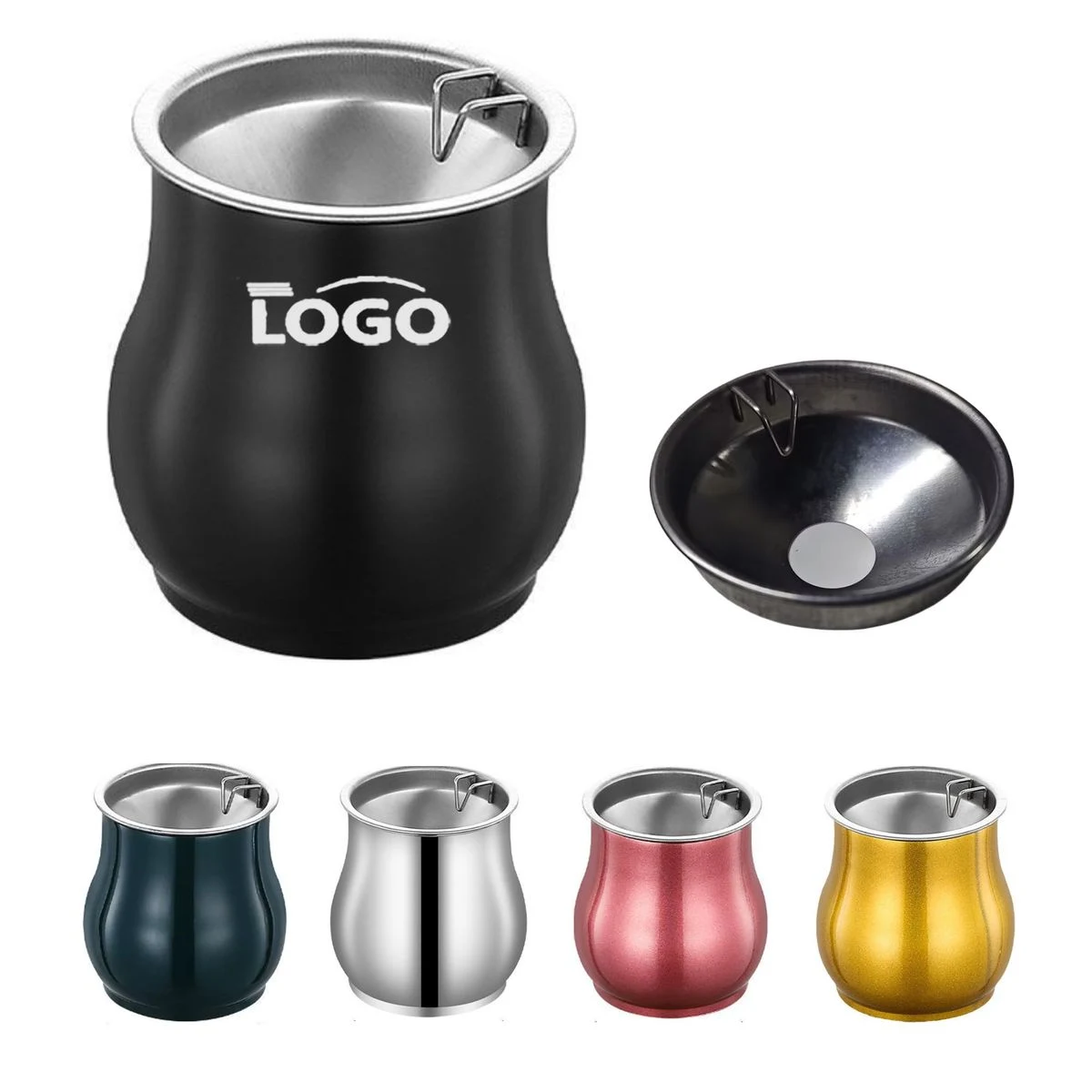 MOQ100 Stainless Steel Ashtray With Funnel Smoke Resistant 1