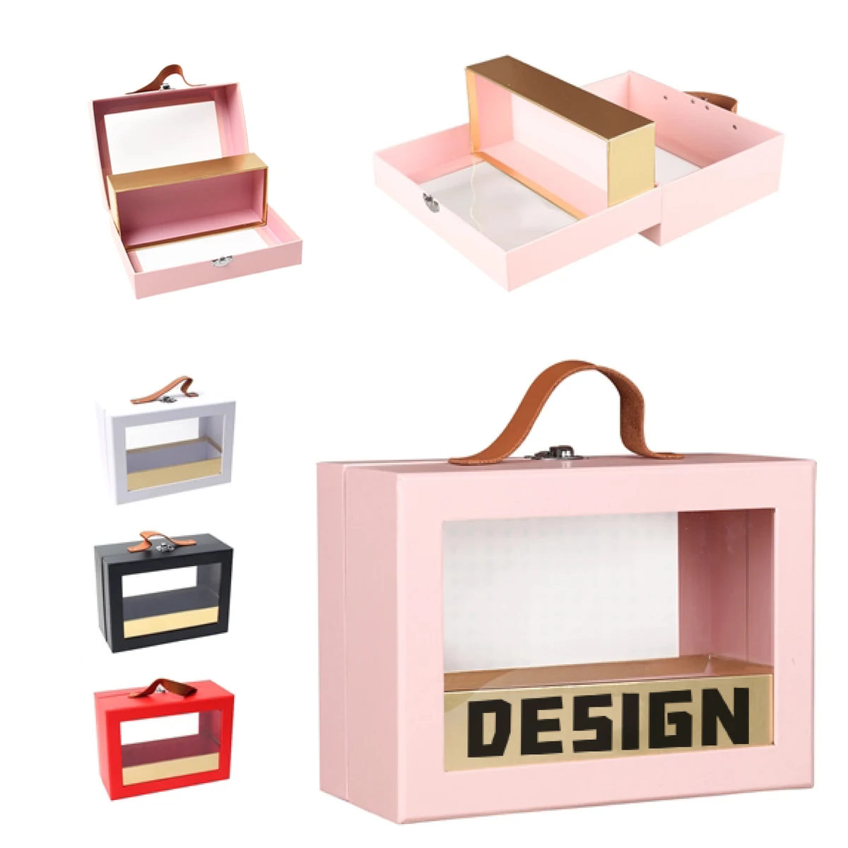 MOQ 50 Elegant 9"x6"x4" Square Gift Box With PVC Window 1
