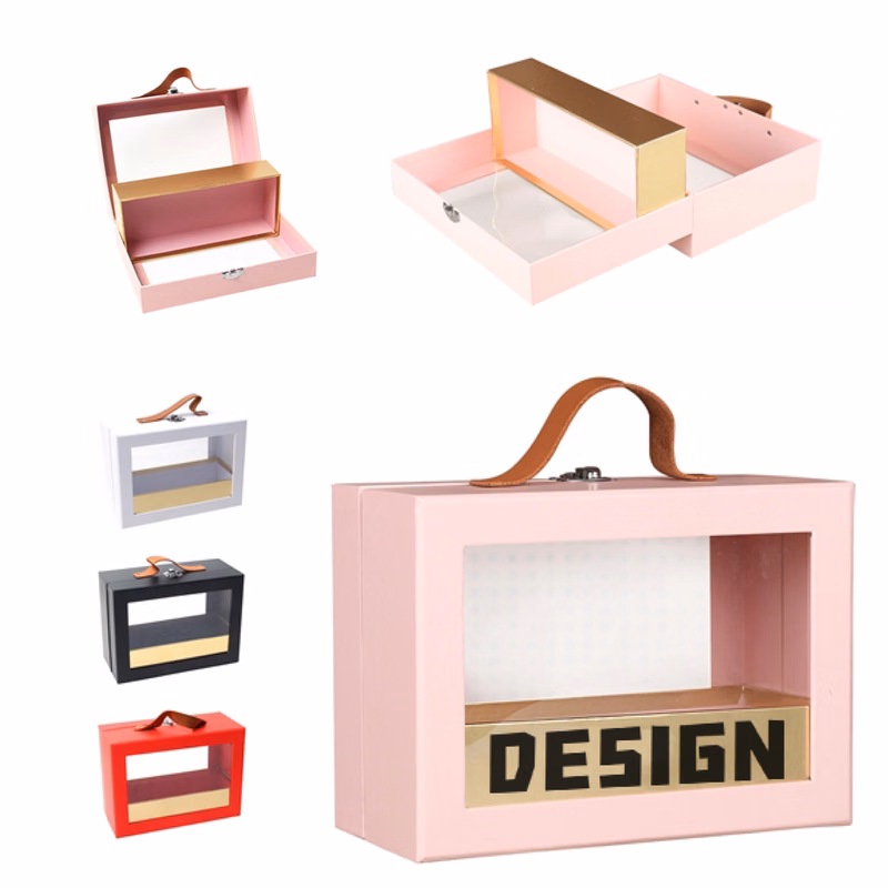 MOQ 50 Elegant 9"x6"x4" Square Gift Box With PVC Window
