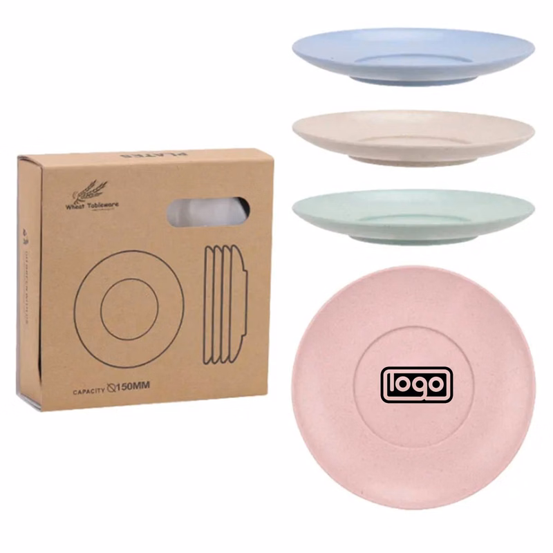 4PCS Wheat Straw Plate Set