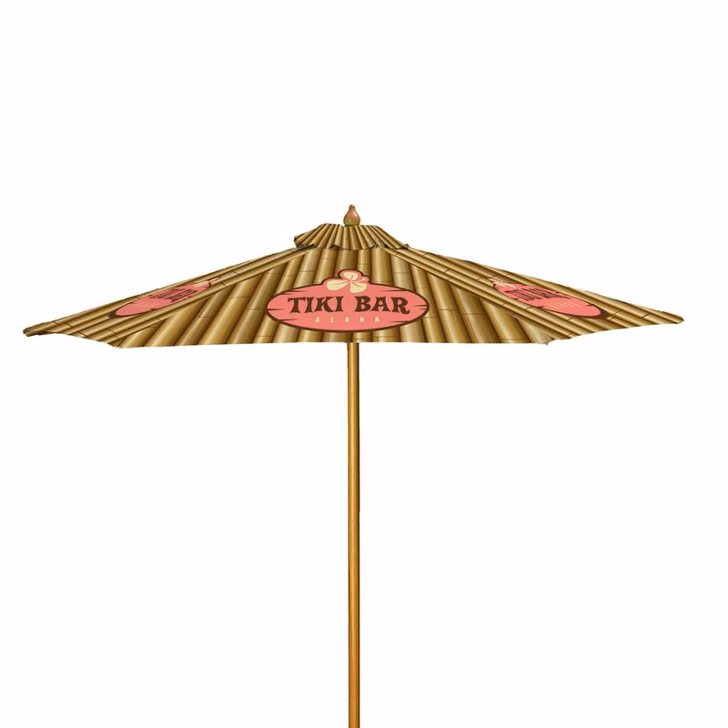 7' Wood Market Umbrella Kit Single-Sided (Dye Sublimation)