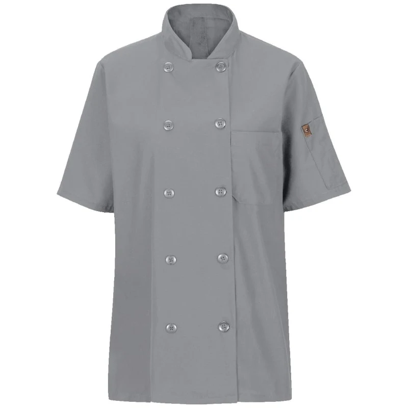 Chef Designs Women's Mimix™ Short Sleeve Chef Coat With OilBlok - 045X 1