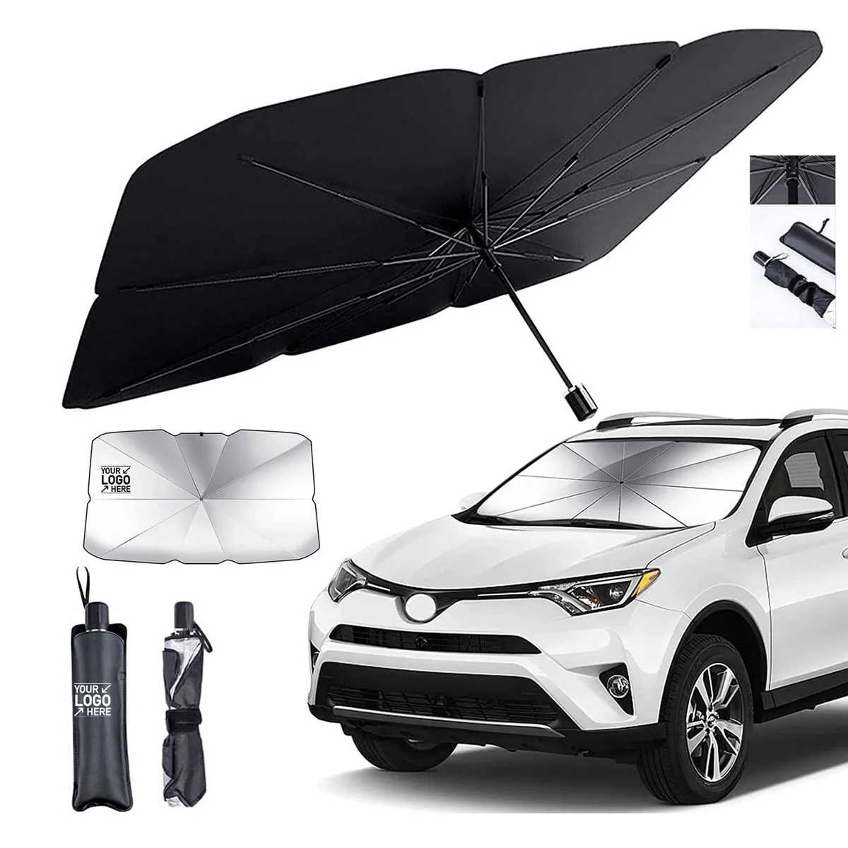Foldable Car Front Window Sunshade Umbrella 1