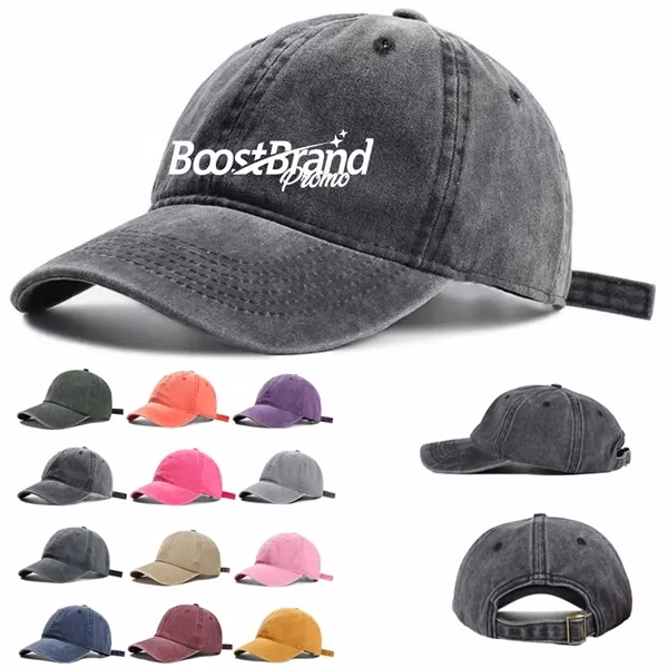 Custom Vintage Washed Cotton Baseball Cap — Everyday Promo Essential