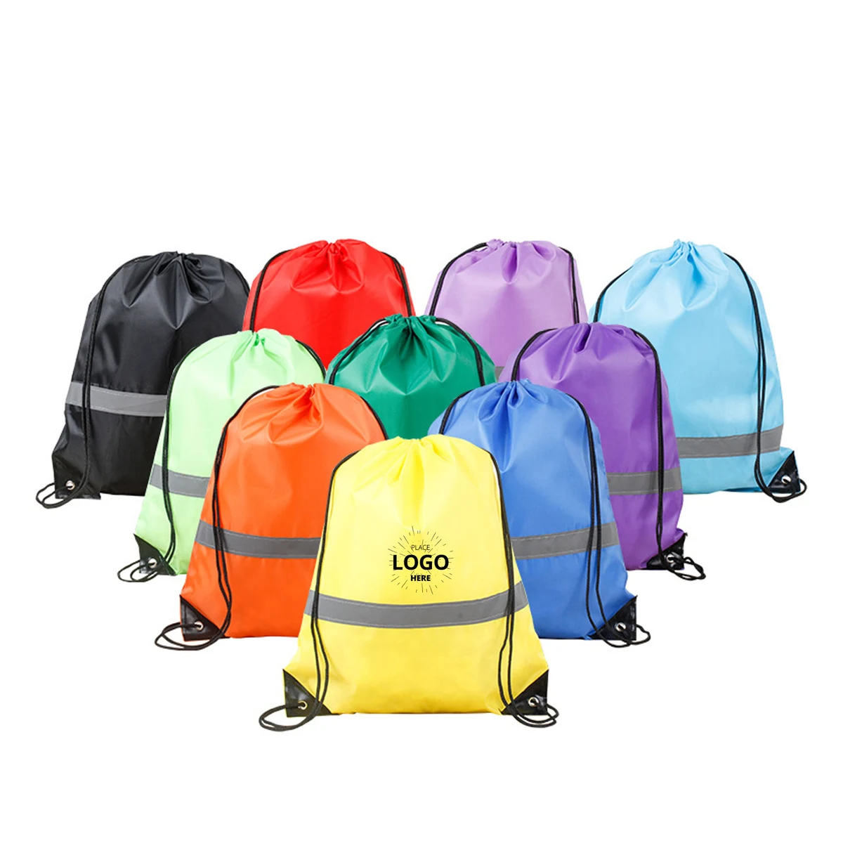 Reflective Drawstring Sports Backpack 1