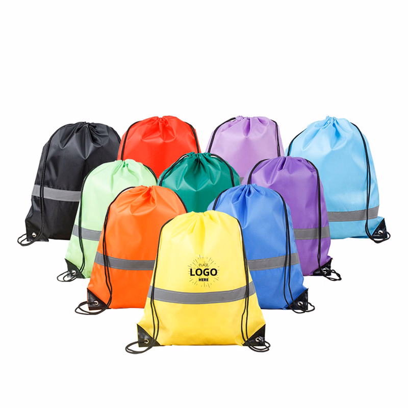 Reflective Drawstring Sports Backpack