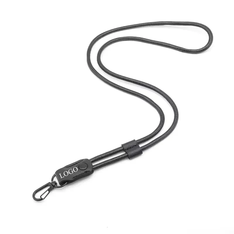 1/8" Polyester Cord Lanyard with Bulldog Clip 1