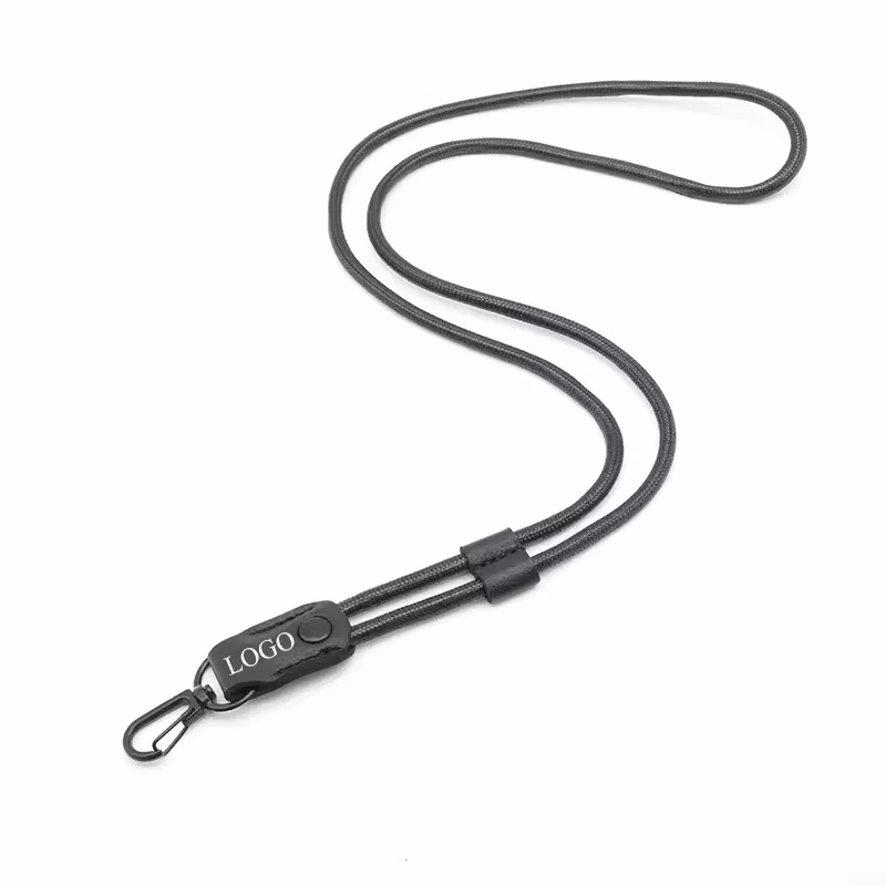 1/8" Polyester Cord Lanyard with Bulldog Clip