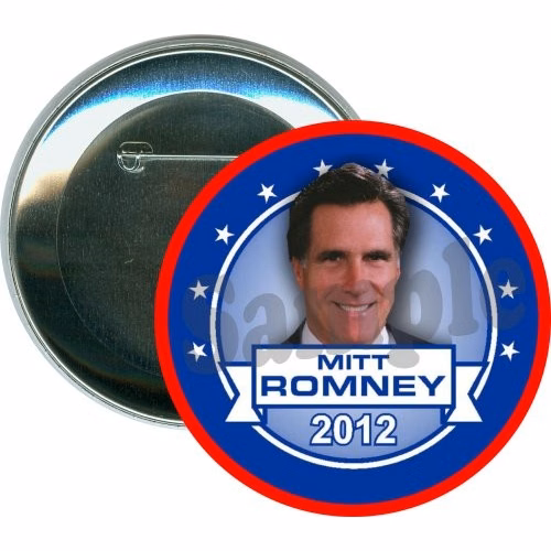Mitt Romney 2012 Red White and Blue, Political Button