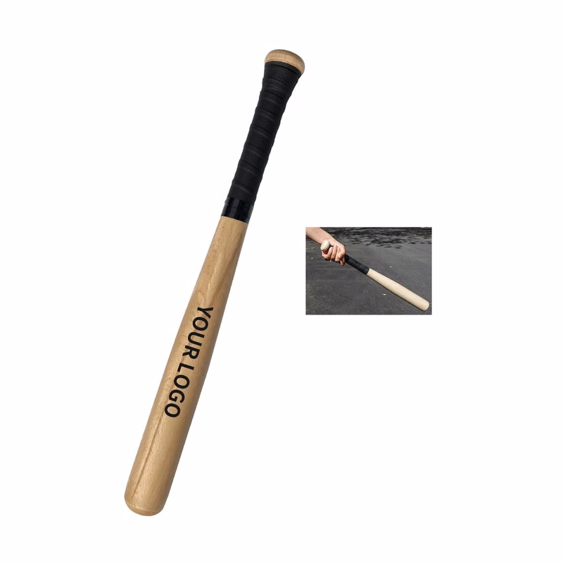 Solid Wood Baseball Bat with Polished Natural Grain